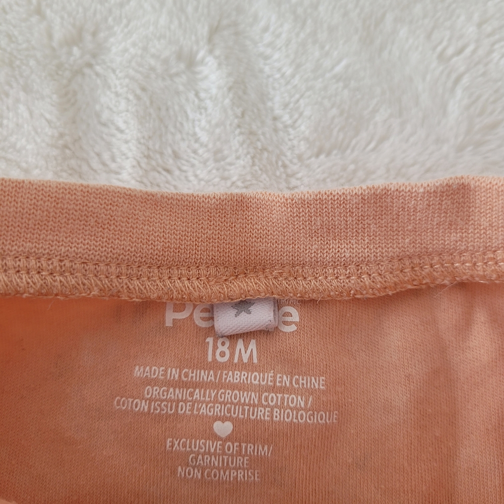 🧸4/20$ Pekkle 18M Pajama Sleeper Peach Floral Gardening Zip-up Cotton - Picture 3 of 5